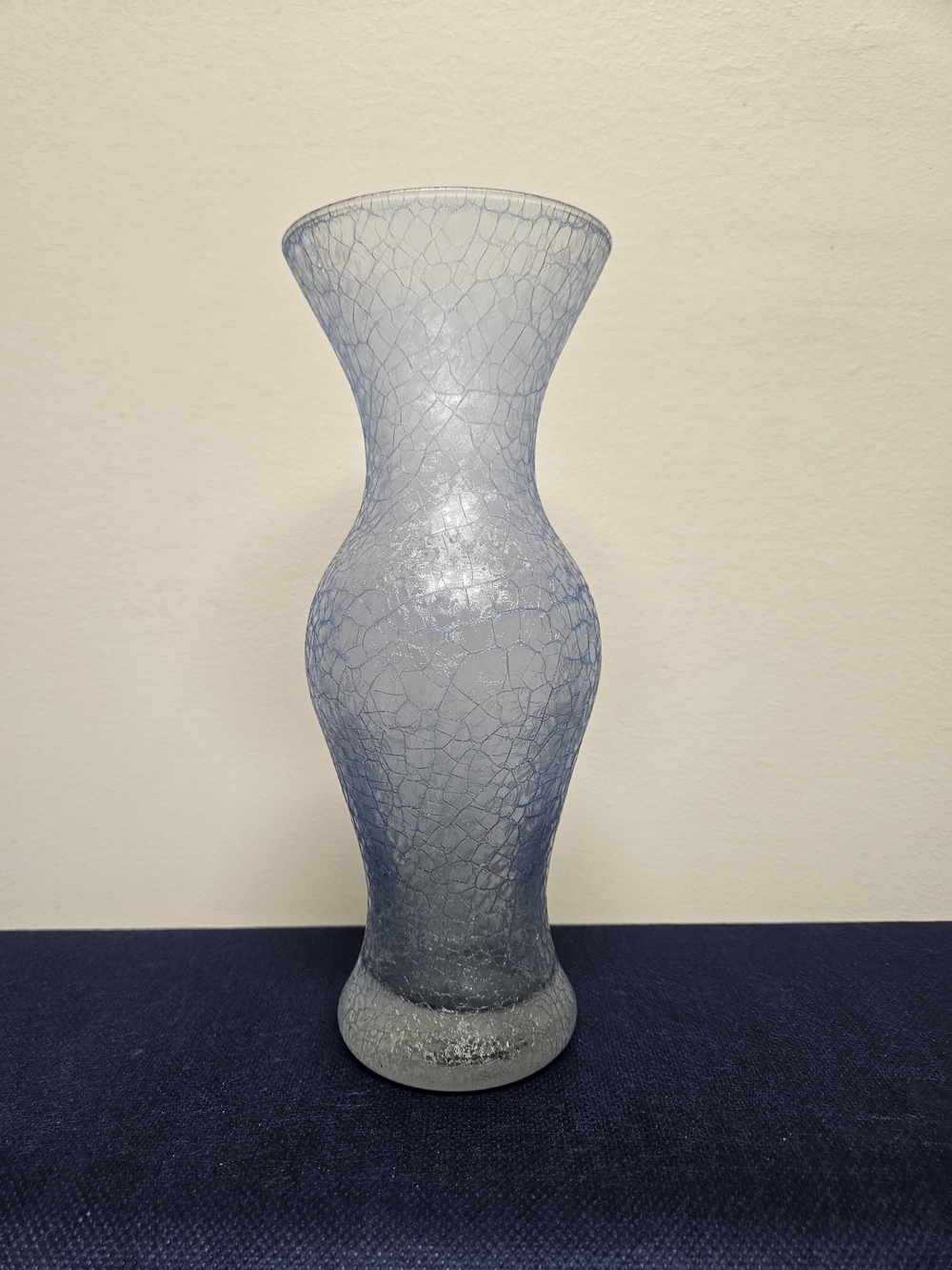 Pale Blue Crackle Glass Vase